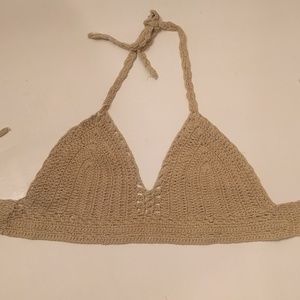 Sexy crochet vintage bikini festival top